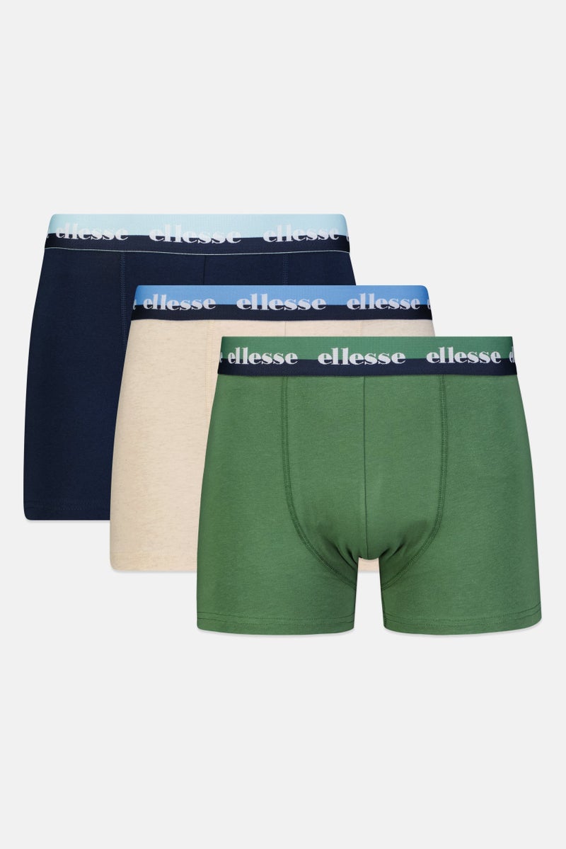 Ellesse Men 3 Pieces Brand Logo Trunks, Multicolor - Image 1